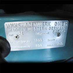 1965-1973 VW Volkswagen VIN Name Plate for Beelte Bus Ghia ... ford wiring harness numbers 