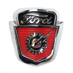 Ford Gear & Lightning Bolt Shield Hood Ornament Emblem F ... 1953 ford wiring harness 